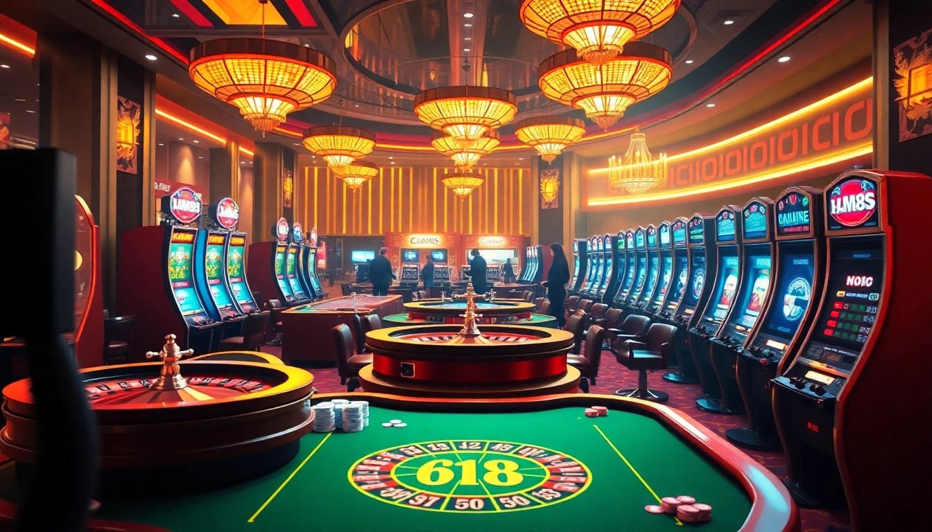 Engage with thrilling gaming experiences at HM88's luxurious casino scene.