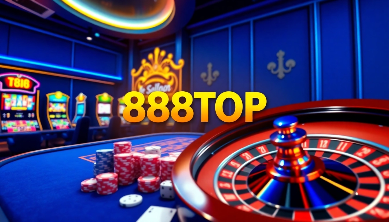 Gamblers engaging with the 888TOP online casino interface, highlighting exciting games and features.