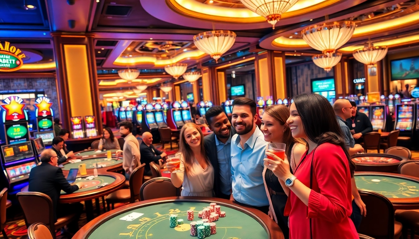 THABET players celebrate a big win at an elegant casino table, showcasing luxury and excitement.