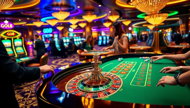 Engaging with the GO8 roulette table in a luxurious casino atmosphere.