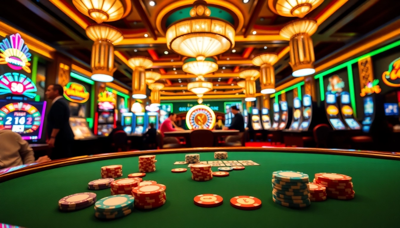 Experience high-stakes poker action and thrilling casino atmosphere at https://bet88fun.net/ with vibrant lights and intense gameplay.