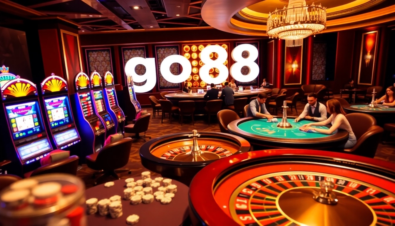 Experience the excitement of go88 with vibrant casino tables and engaging players.
