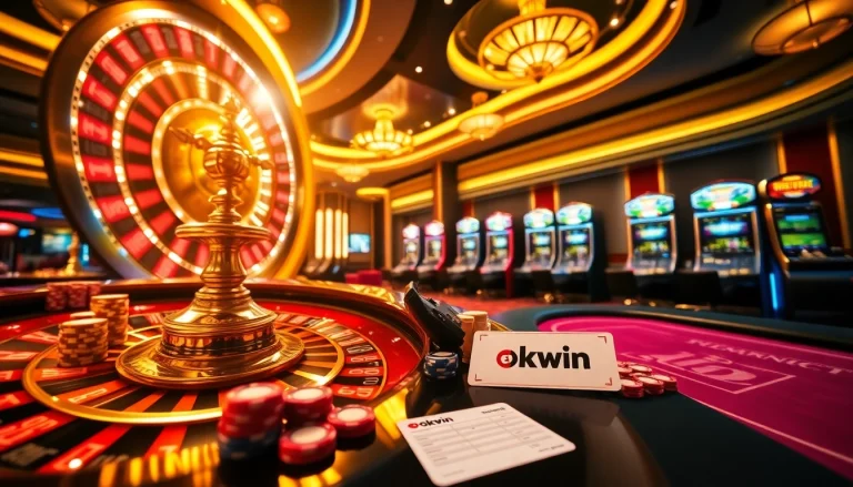 Experience the excitement of online gaming at okwin with vibrant casino tables and jackpots.