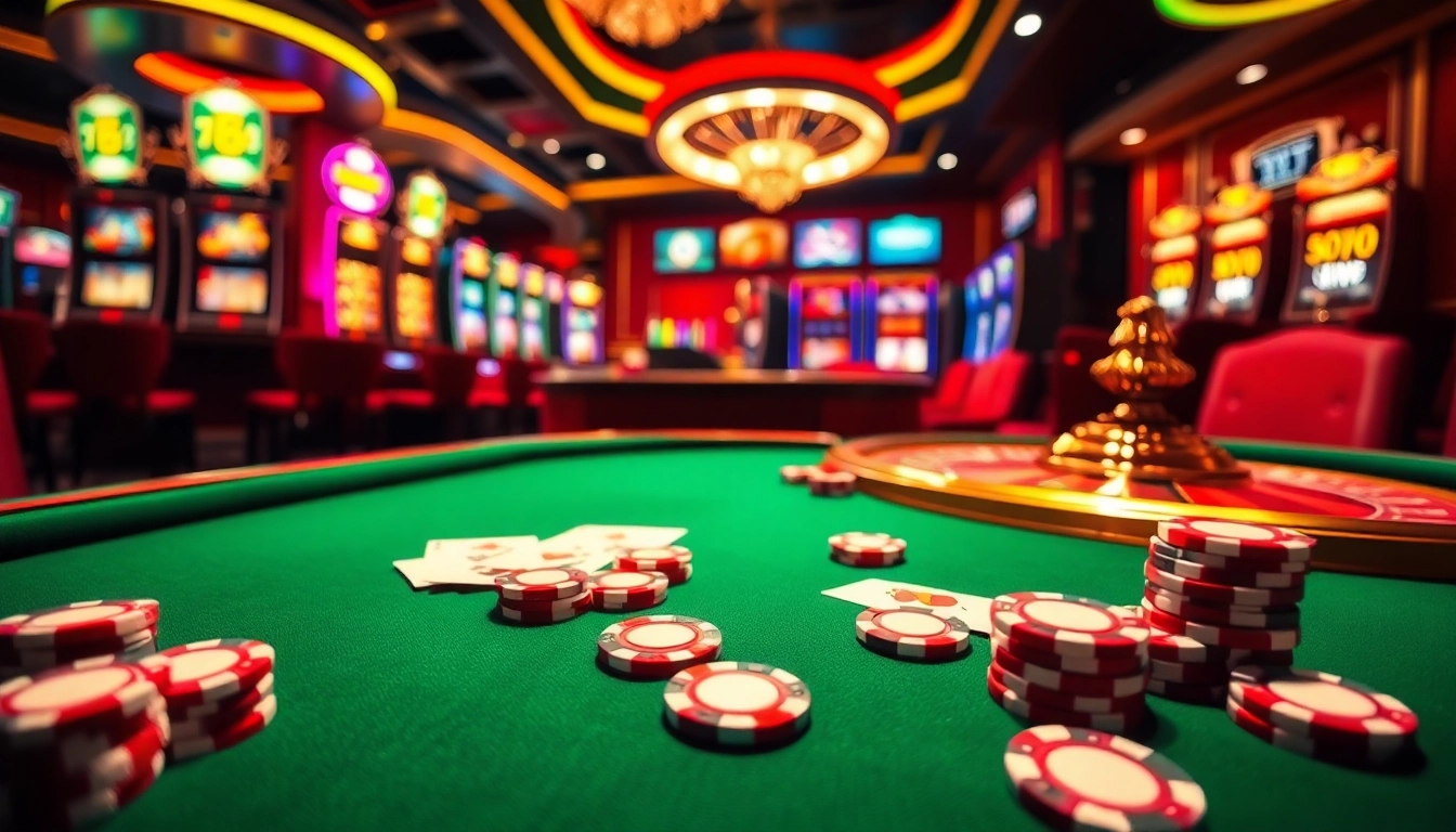 Experience the thrill of gambling at RR88 with vibrant poker tables and exciting casino games.