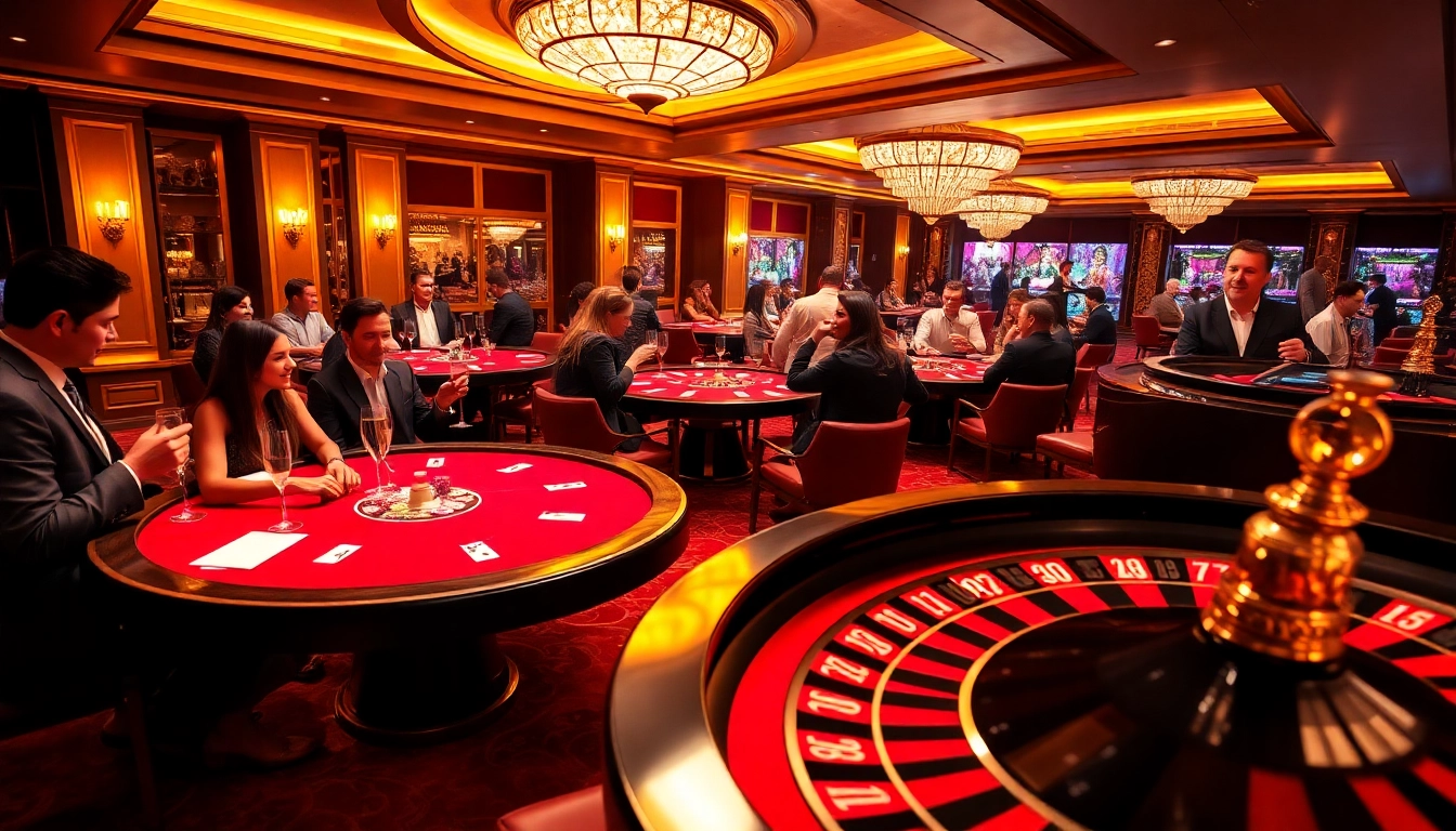 B52 Club players enjoying thrilling casino games with vibrant tables and poker chips.