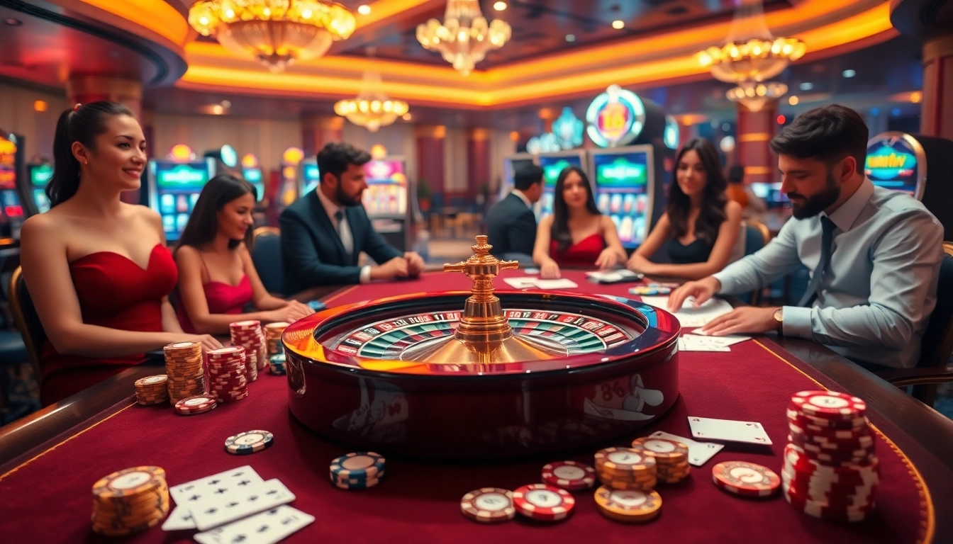 Experience the thrill of casino gaming with link 88i at a vibrant poker table surrounded by excitement.