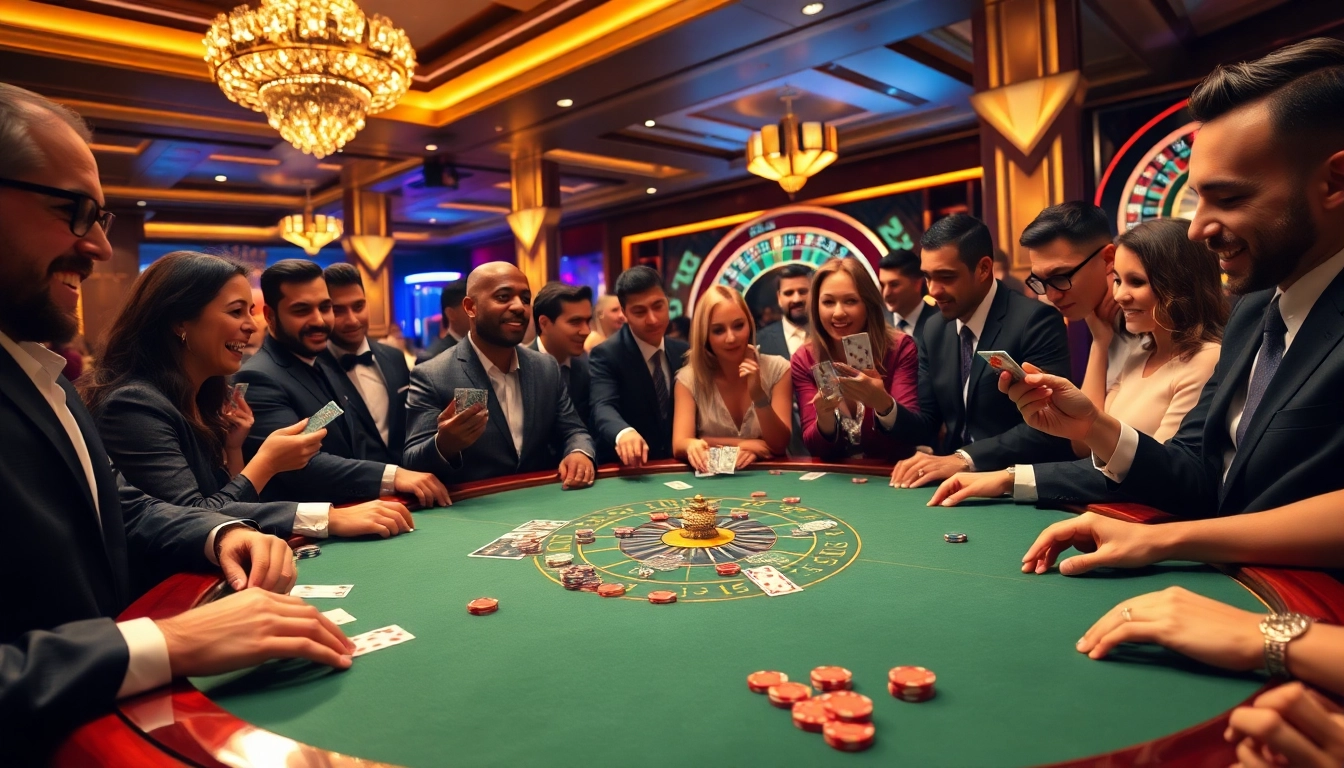 Players enjoying casino games at M88, highlighting vibrant poker action and exciting atmosphere.