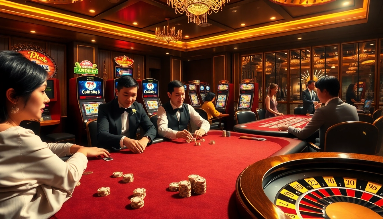 Players enjoying card games and slots at apiraja88's premier online casino experience