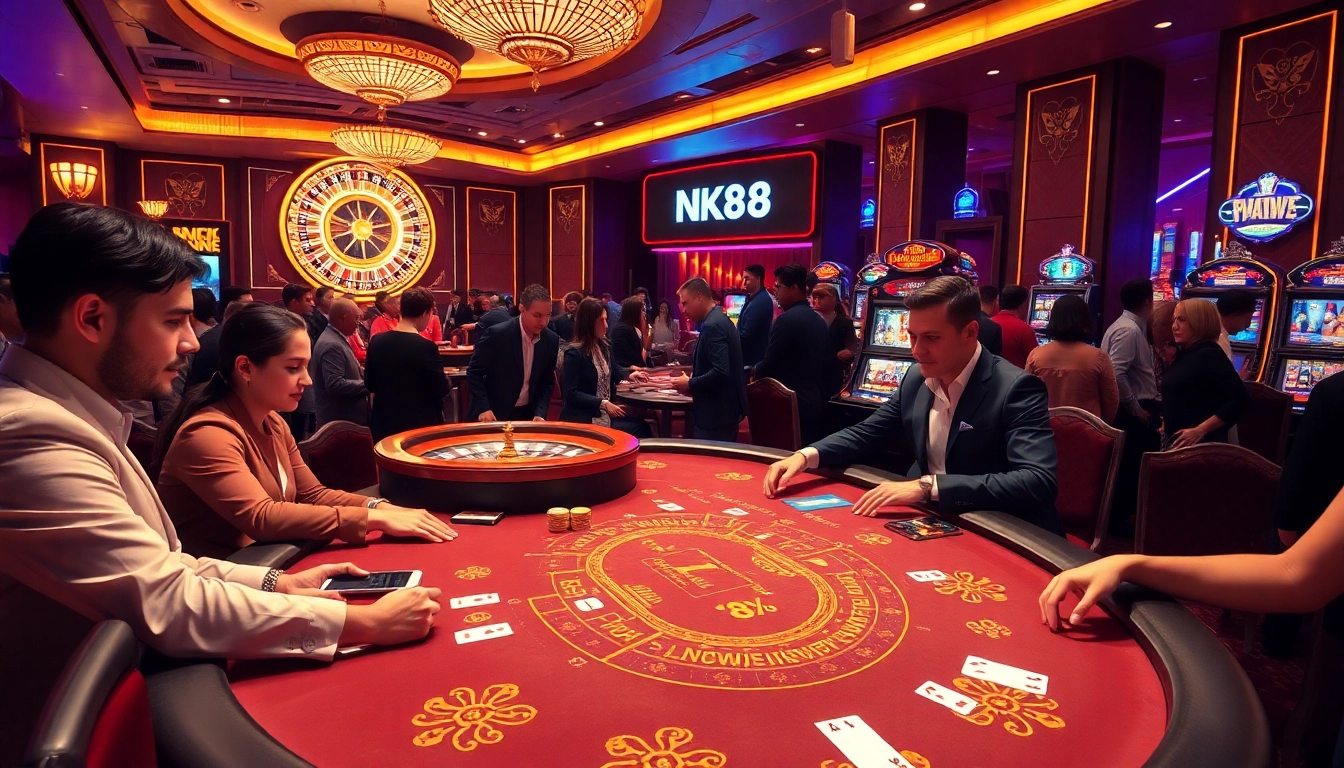 Experience the thrill of live casino gaming with NK88's vibrant atmosphere and strategic gameplay.