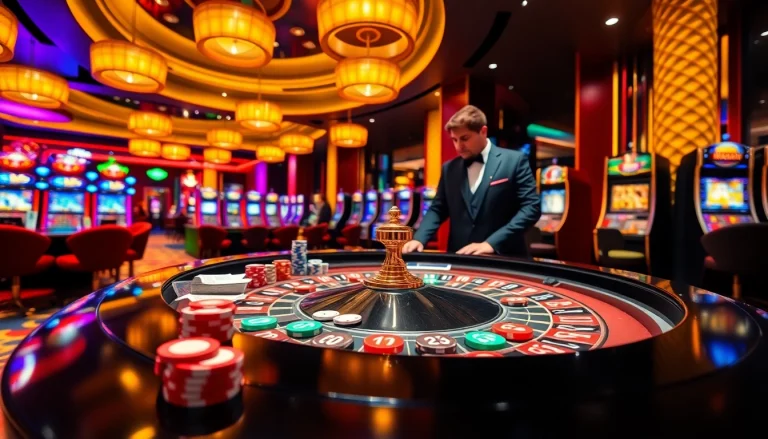 Engage in thrilling games at MB66's casino, with interactive dealers and vibrant roulette tables.