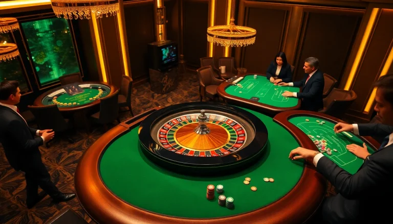 Players enjoying a lively game of poker at the S8 casino venue, illuminated by luxurious lighting.