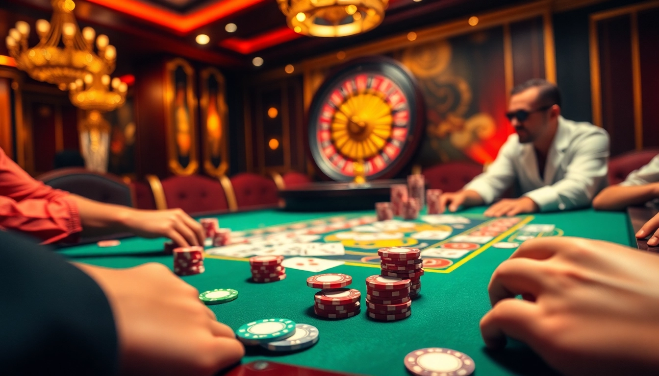 789WIN poker players enjoying a high-stakes game at a luxurious casino table.