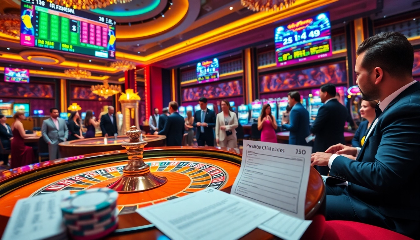 Players engaging at a luxurious casino table while watching keluaran china live draw displayed on screens.