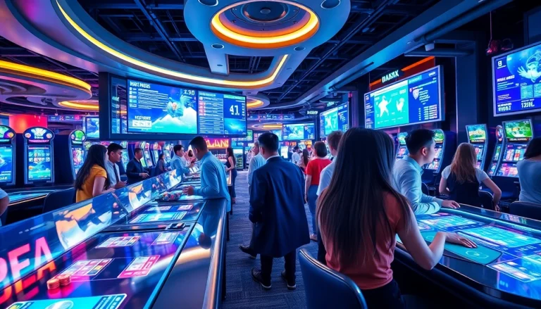 에볼루션 기술을 통한 현대적인 카지노 환경에서 플레이하는 다양한 사람들 모습.