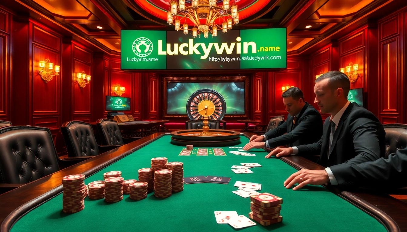 Experience the upscale excitement of poker with professional players at https://luckywin.name, featuring vibrant casino elements.
