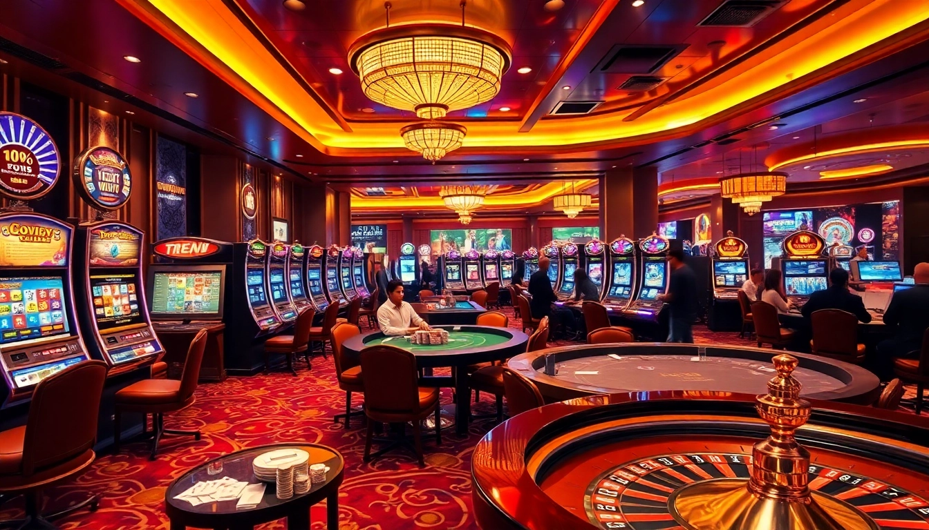 Players enjoying a thrilling gambling experience at https://pg88us.com/ with vibrant casino games and atmosphere.