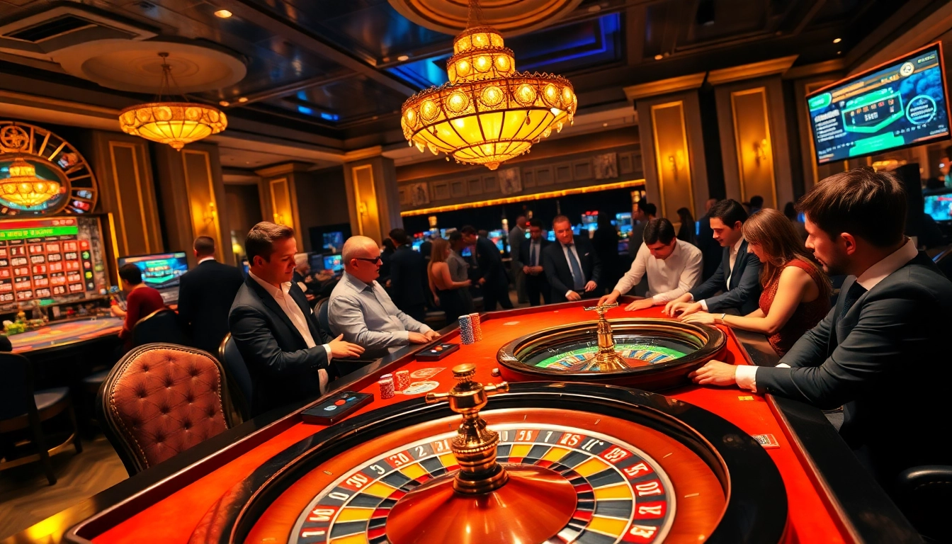 Pahala4d players experiencing high-stakes excitement at a luxurious casino gaming table.