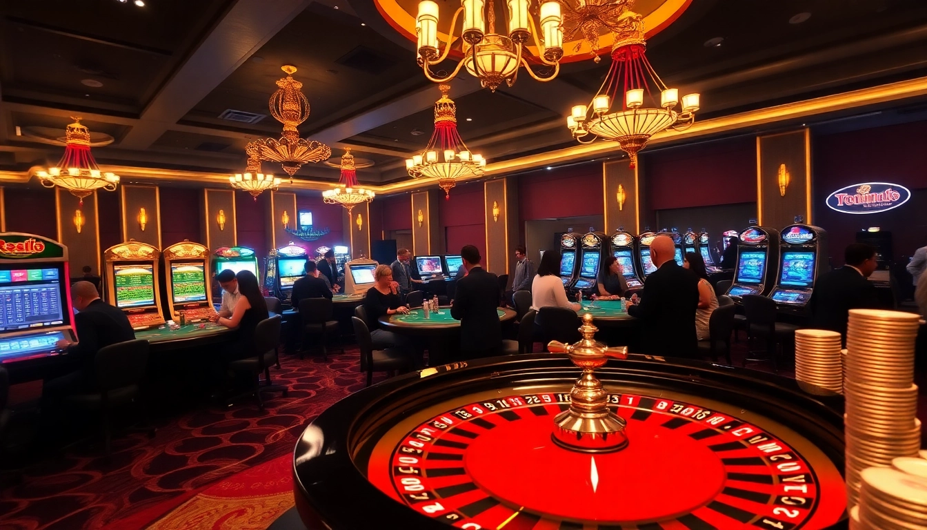 Experience the thrill of gambling at nhà cái GO99 with elegant casino tables and vibrant gaming action.