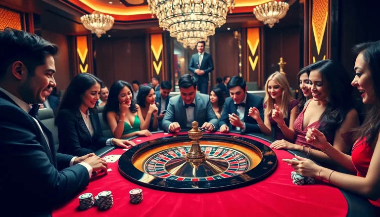 Exciting scene at a roulette table capturing the thrills of http://8kbet.ink/ online gambling.