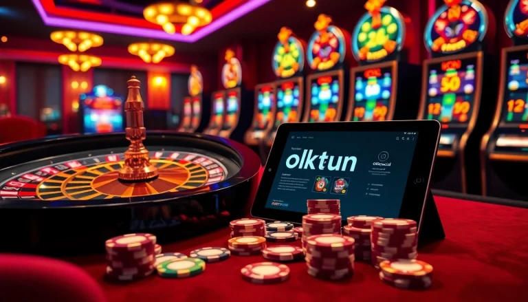 Experience thrilling online gameplay at okfun.social with spinning roulette, poker chips, and slot machines.