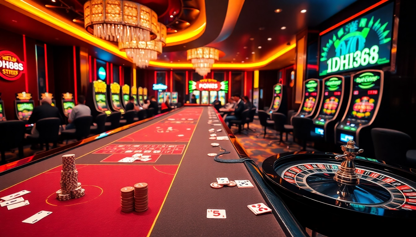 Experience thrilling moments at DH88 casino with vibrant tables and stunning slot machines.