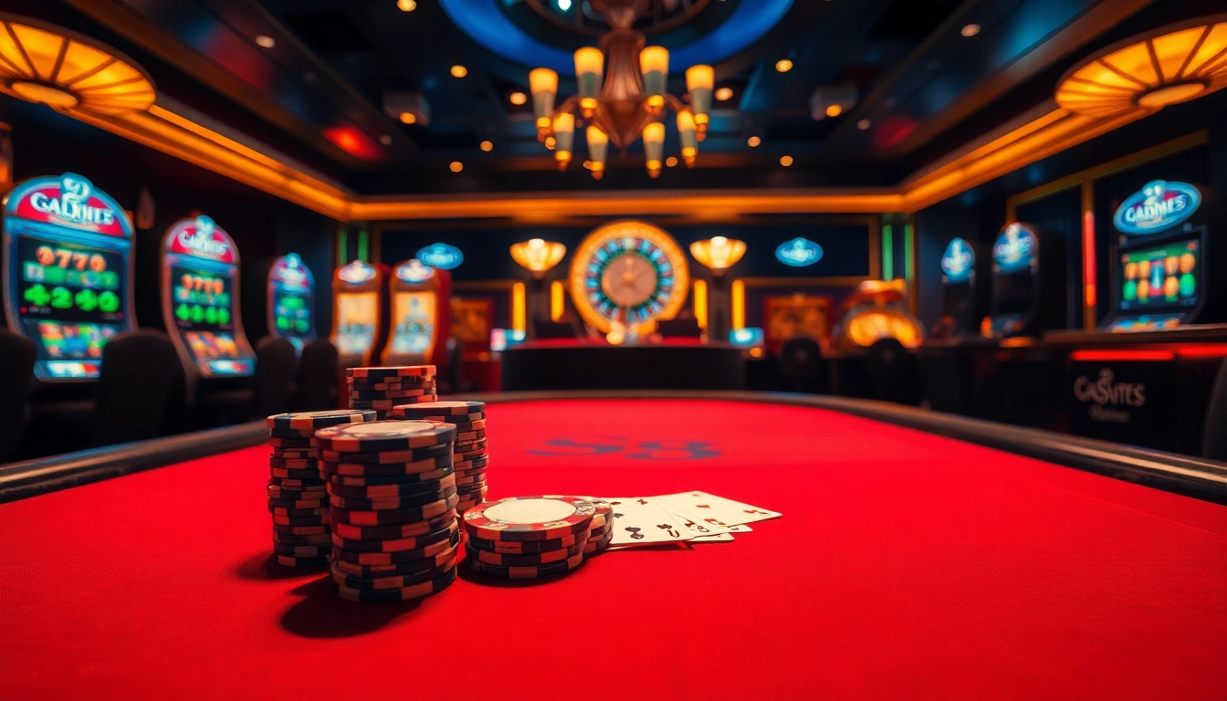 S8 casino ambiance with poker chips and cards at an elegant gaming table under warm lighting.