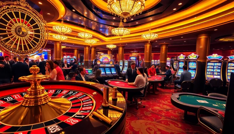 Players enjoying an exhilarating game night at OPEN88 casino, surrounded by rich colors and vibrant atmosphere.