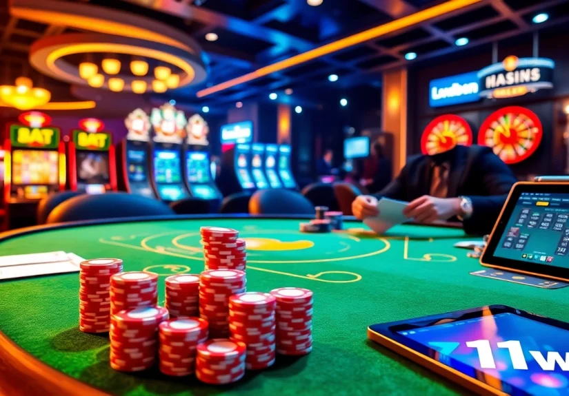 Experience high-stakes games at 11win with exciting casino tables and vibrant atmosphere.
