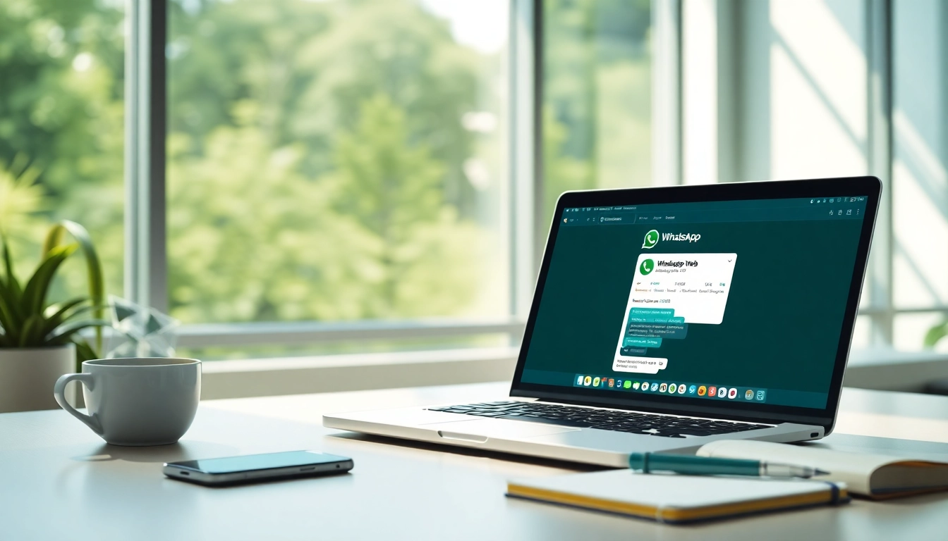 在快连官网展示的 WhatsApp Web 界面，突出快速消息功能。